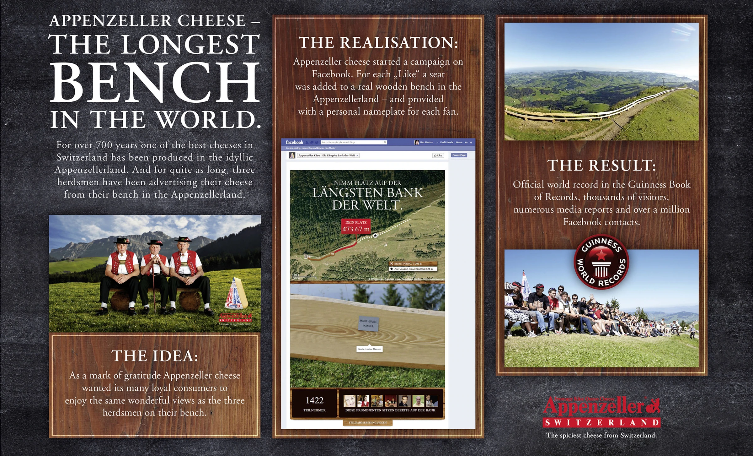 Présentation de l’opération Appenzeller « The longest bench in the world ».